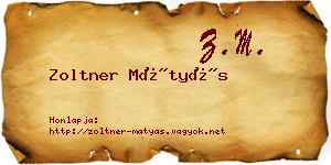 Zoltner Mátyás névjegykártya