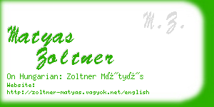 matyas zoltner business card